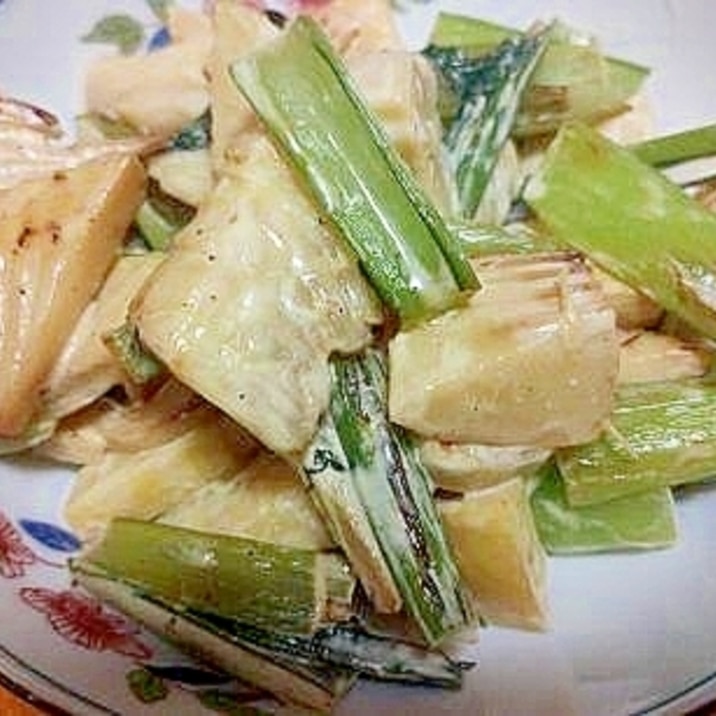 筍と 小松菜の マヨポン炒め